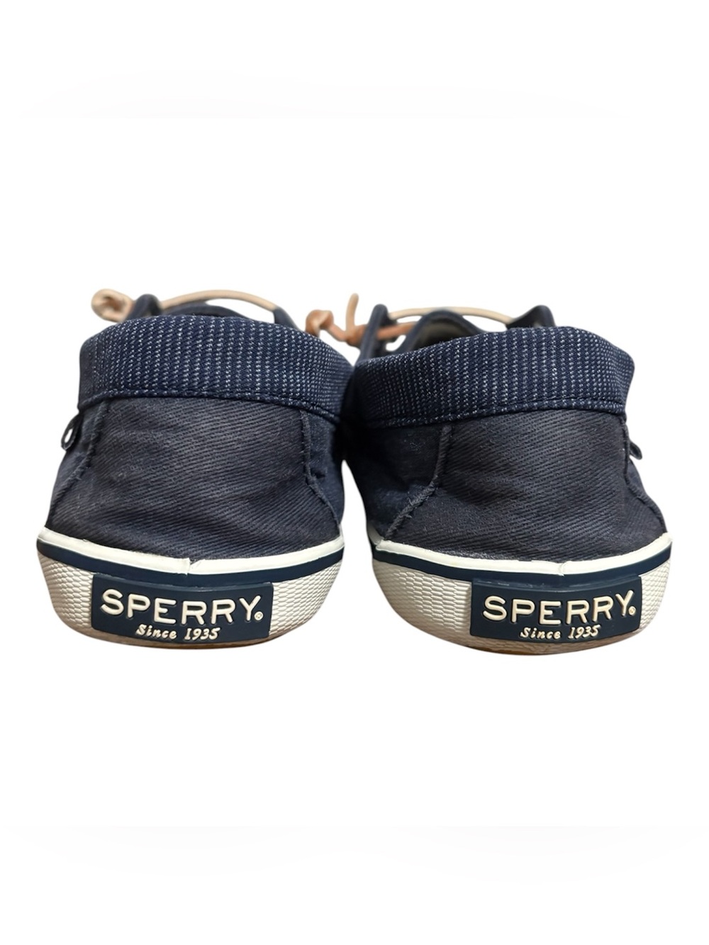 Sperry navy blue moccasin with Brown Gum Soles size 7 - Picture 3 of 9